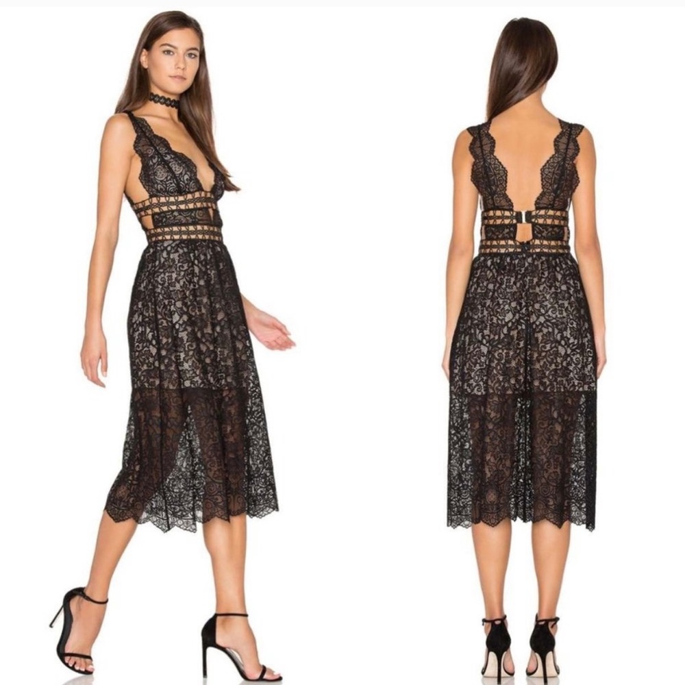 Authentic For Love & Lemons Mon Cheri Midi Dress